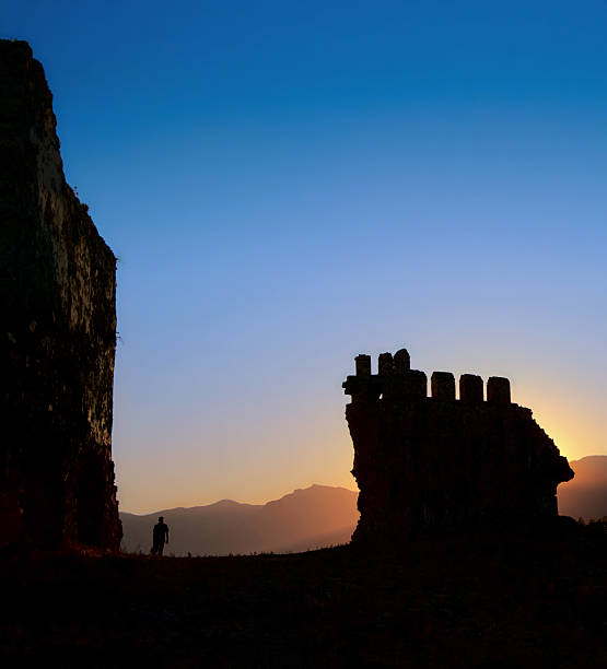 Аncient fortress sunset view stock photo