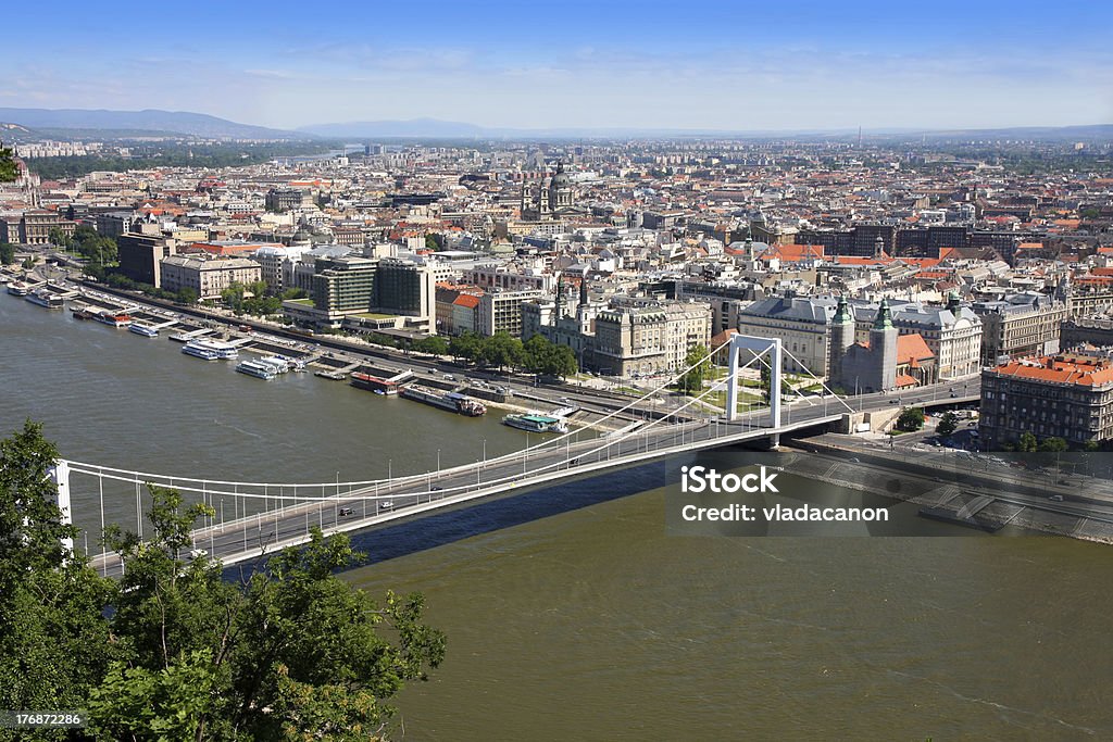 Elizabeth bridge, Budapest, Hungary "view of Elizabeth bridge, Budapest, Hungary from Citadel" Architecture Stock Photo