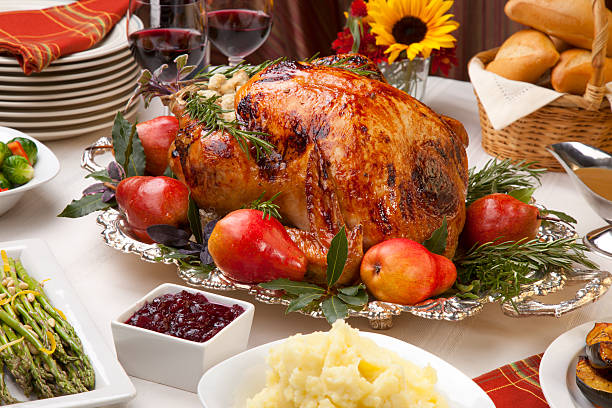 istock Harvest feast with roasted turkey 176872455