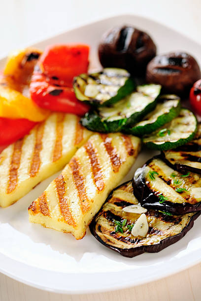 istock Grilled Halloumi cheese and vegetables 176872939