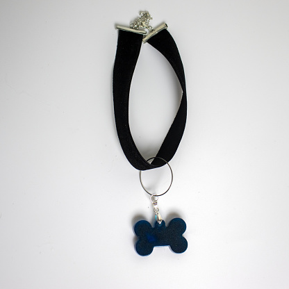 Cat Dog Collar Choker Pendant For Women, DIY, Handmade, Jewelry. Epoxy resin, beads, ribbon.