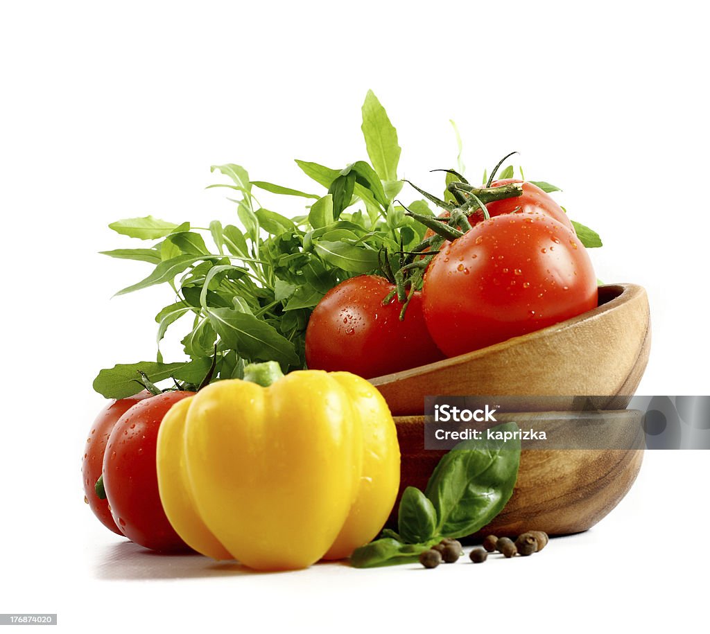 Verduras frescas sobre fondo blanco - Foto de stock de Aderezo libre de derechos