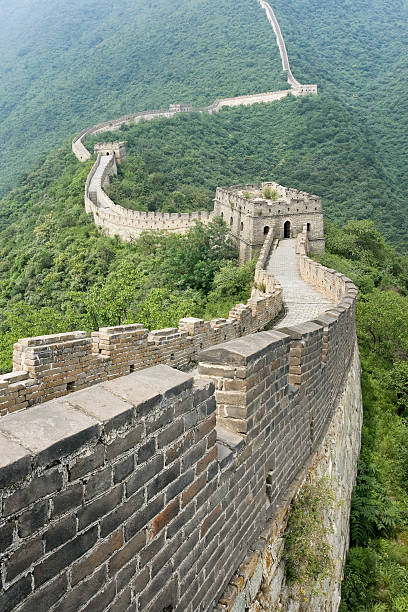 istock View on the Great Wall in lush hills 176874337