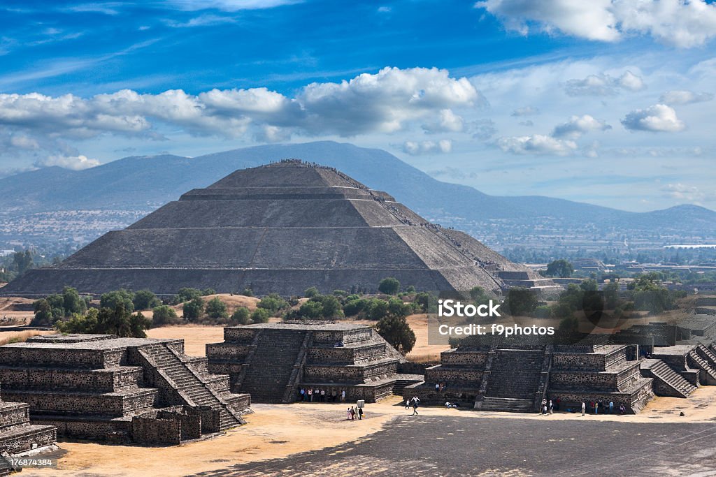 Teotihuacan Pyramids Pyramid of the Sun. Teotihuacan. Mexico. View from the Pyramid of the Moon. Teotihuacan Stock Photo
