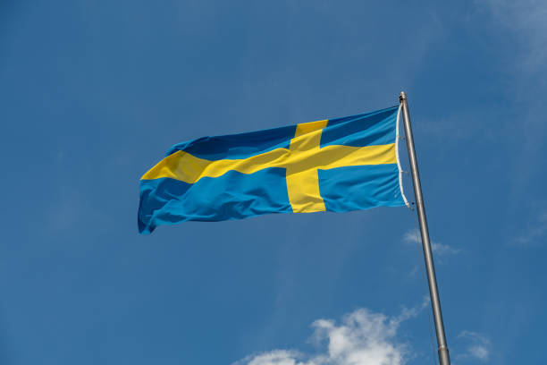 istock Swedish flag is waving in Mainau in Germany 1768746826