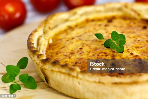 Quiche Lorraine On The Table Stock Photo - Download Image Now - Baked, Baking, Brown