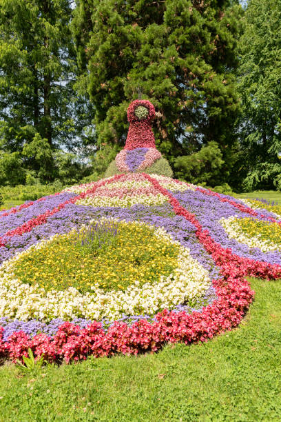 Colorful tulips from public park garden.Istanbul - Turkey.