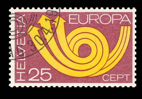 Swiss post stamp with CEPT logo (European conference on post and telecommunication)
