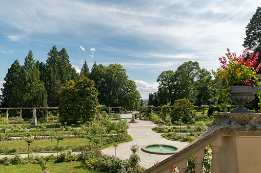 Mainau, Germany, July 20, 2023 Beautiful plantations in a botanical garden