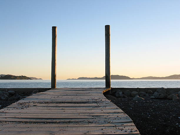 Boardwalk to gateway stock photo