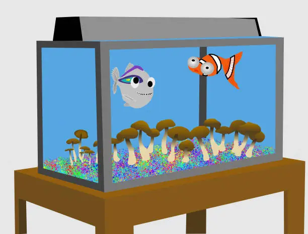 Vector illustration of Psychedelic aquarium
