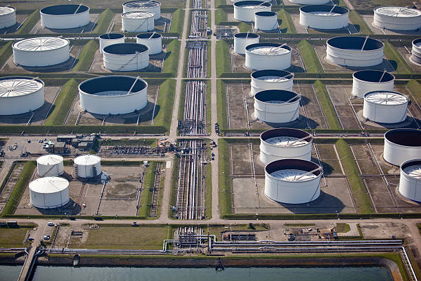 istock Aerial view of oil storage at a refinery 176876961