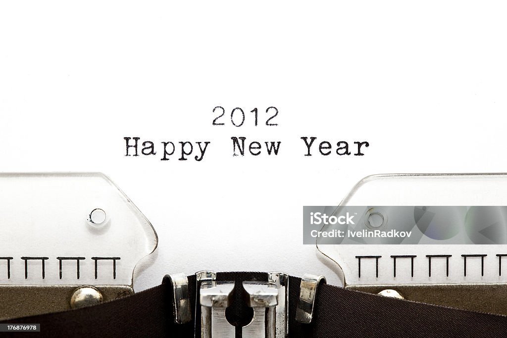 타자기 2012 년 새해 복많이 받으세요 - 로열티 프리 12월 31일 스톡 사진
