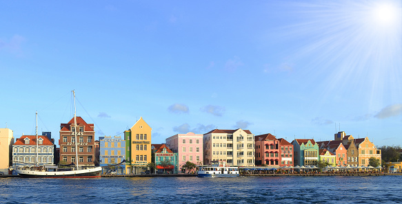 the city of Willemstad the capital of the island of Cuaracao in the Dutch Caribbean
