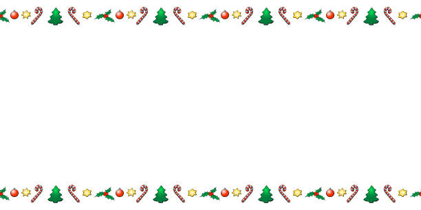 istock Vector background, frame, border of festive Christmas symbols in doodle flat style. Horizontal top and bottom edging, decoration on theme New Year and xmas. 1768781076