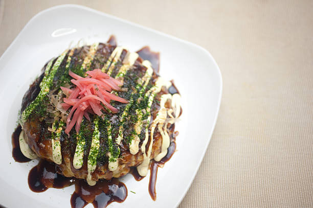 istock Closeup on colorful Okonomiyaki dish 176878953
