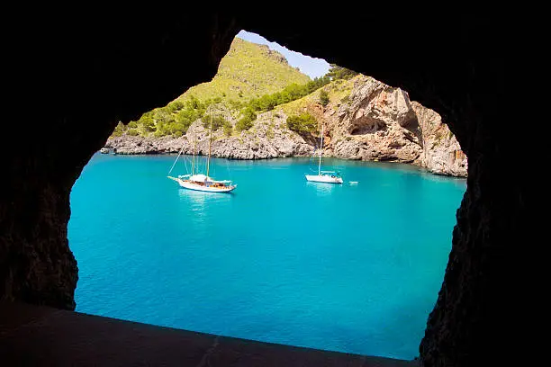 Photo of Escorca Sacalobra beach view from cave window