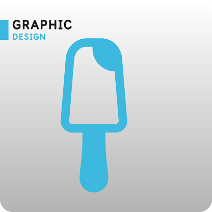 The image represents ice cream. Vector illustration in a simple style. Modern graphics. Popsicle icon. A milk-based product.