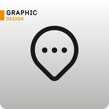 An icon to indicate the location on the map. The icon of linking to the map. A pointing sign. Vector illustration in a simple style. Silhouette graphics. Pin map.
