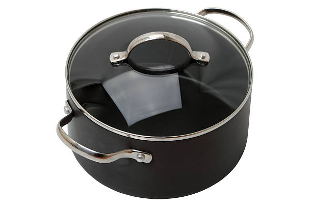 istock Saucepan with glass lid isolated 176880187