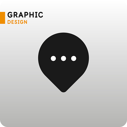 An icon to indicate the location on the map. The icon of linking to the map. A pointing sign. Vector illustration in a simple style. Silhouette graphics. Pin map.