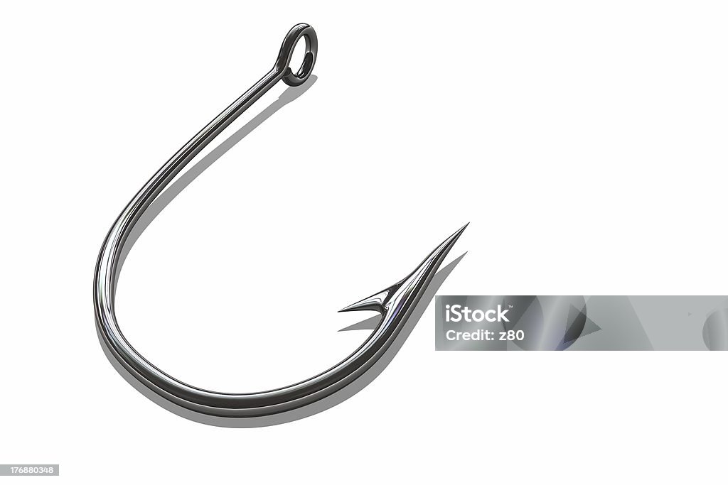 Glänzende Silber hook - Lizenzfrei Angelhaken Stock-Foto