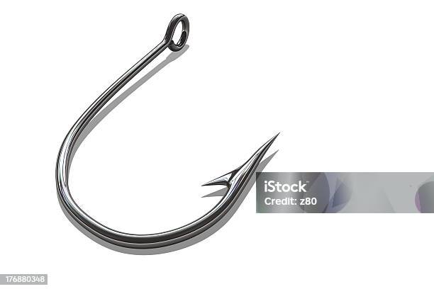 Glänzende Silber Hook Stockfoto und mehr Bilder von Angelhaken - Angelhaken, Digital generiert, Fang