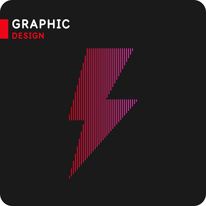 The energy designation icon. The picture represents electricity, voltage. Vector illustration in a simple style. Icon of lightning, thunder.