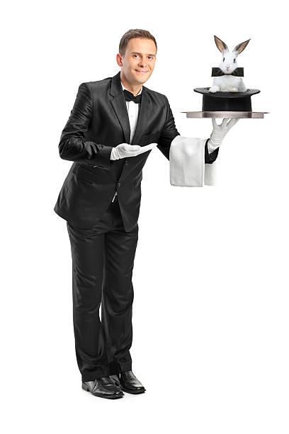 istock Butler holding a tray with rabbit on it 176880768
