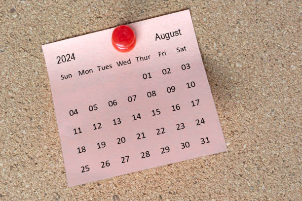 istock August 2024 calendar on sticky note. Reminder and 2024 new year concept 1768808260
