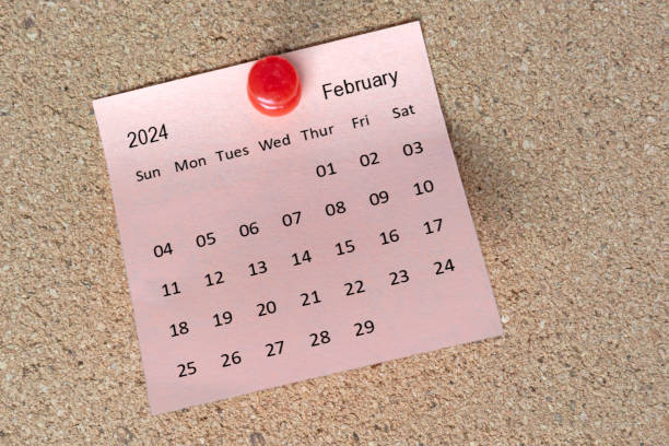 istock February 2024 calendar on sticky note. Reminder and 2024 new year concept 1768808831