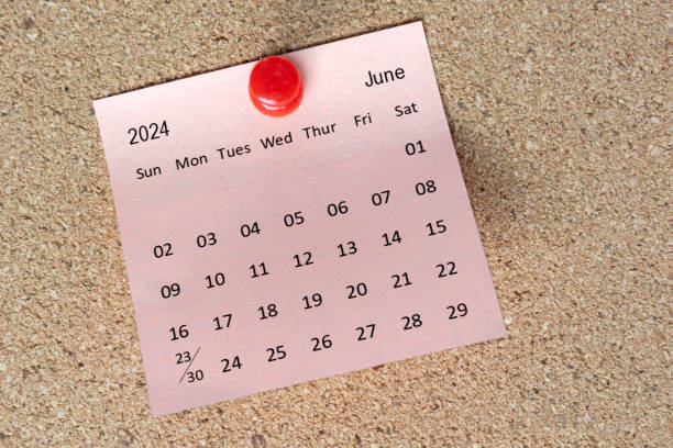 istock June 2024 calendar on sticky note. Reminder and 2024 new year concept 1768809368