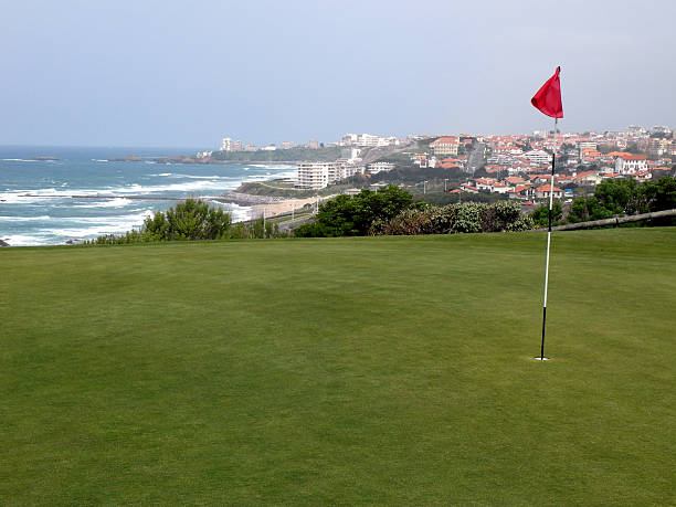 Biarritz golf course Biarritz seen from the golf green xiongmao stock pictures, royalty-free photos & images