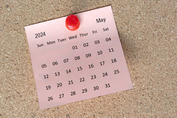 istock May 2024 calendar on sticky note. Reminder and 2024 new year concept 1768811566