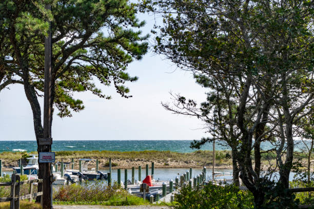 Small marina near Oak Bluffs Martha's Vineyard stock photo