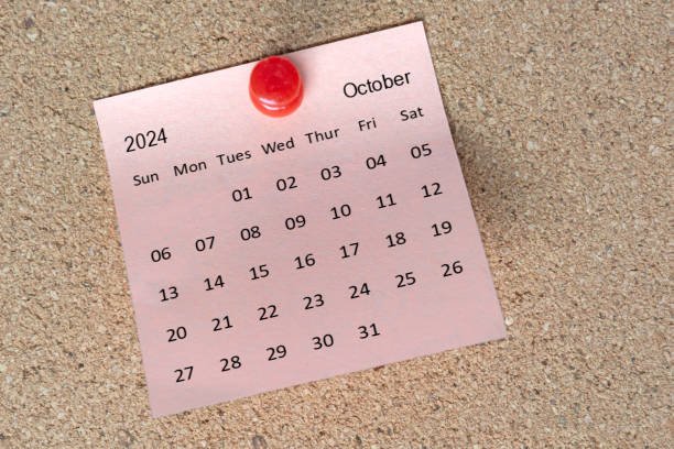 istock October 2024 calendar on sticky note. Reminder and 2024 new year concept 1768813249