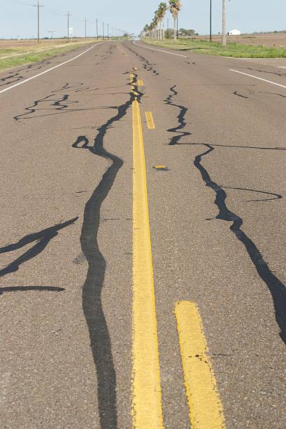 Road repairs stock photo