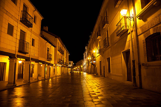 istock Burgo de Osma street at night 176881859