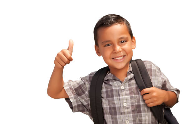 istock A young, happy, Hispanic school boy poses with his thumbs up 176882918