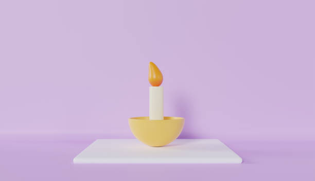 istock Candle illustration realistic on pink background 1768829384