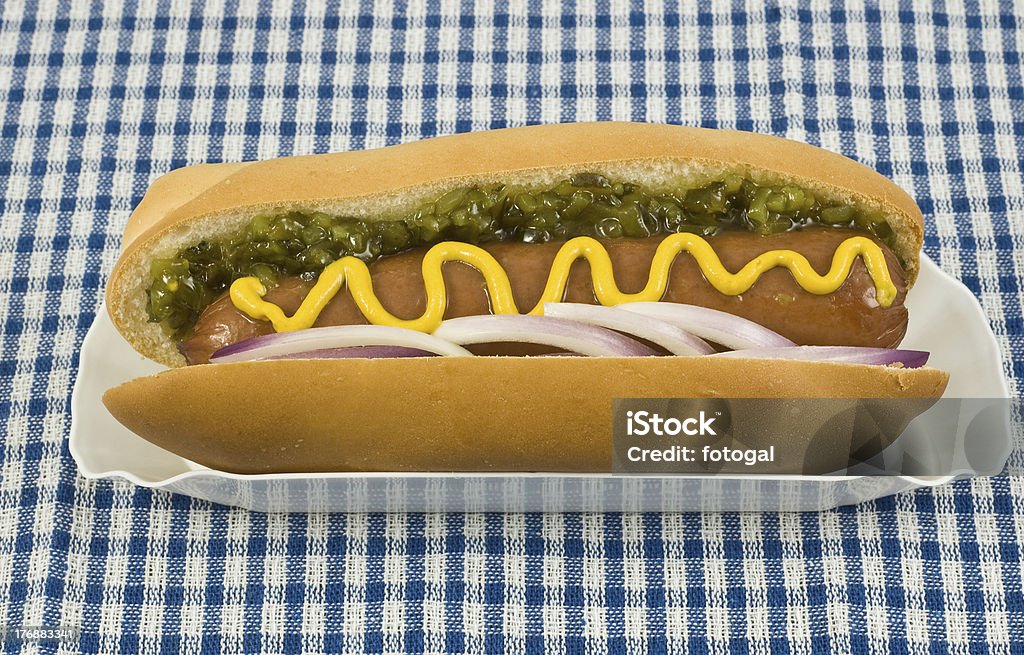 Jumbo-hot dog - Lizenzfrei Amerikanischer Senf Stock-Foto