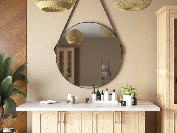 istock Luxury Bathroom Interior With Mirror and Sink 1768849991
