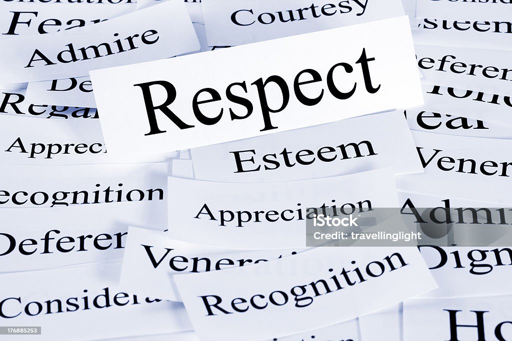 Respect Concept "A conceptual look at respect, esteem, appreciation, recognition." Achievement Stock Photo