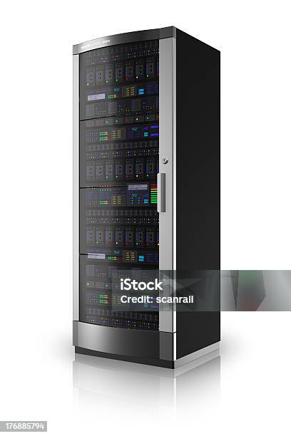 Network Server Rack Stock Photo - Download Image Now - Network Server, White Background, Cut Out