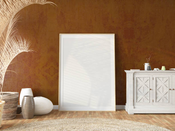istock Vertical Wooden Frame Mock up. Wooden Frame Poster 1768857970