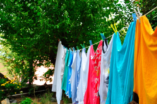 clothes hanged on rope outdoor