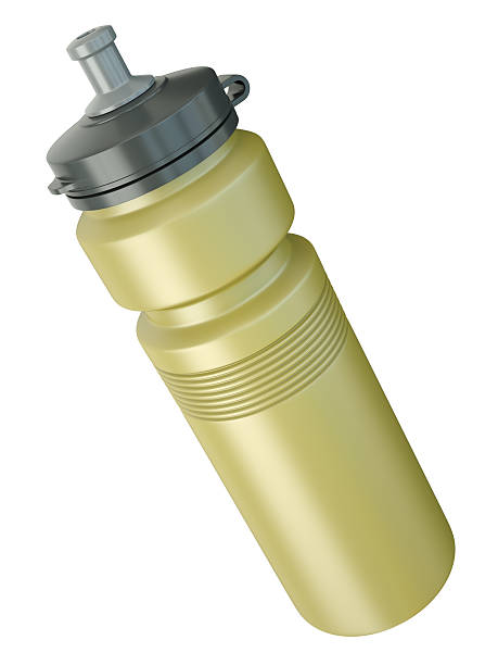 istock Yellow sports water bottle on a white background 176886446