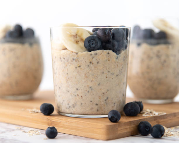 istock Banana and blueberry overnight oats 1768884392