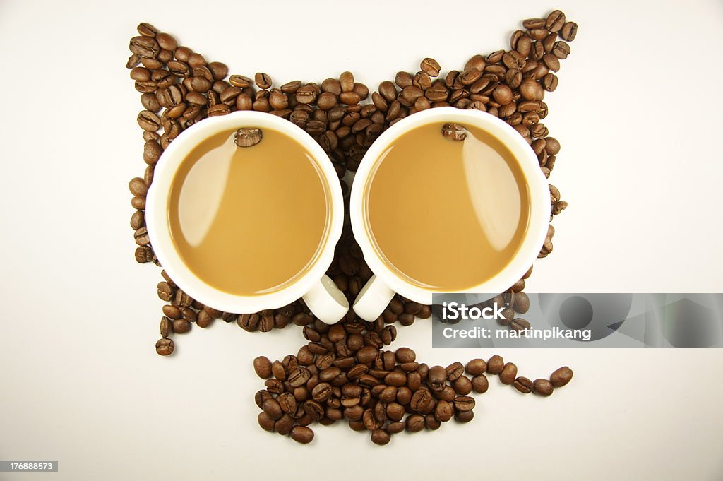 Кофе и кошка - Стоковые фото Домашняя кошка роялти-фри