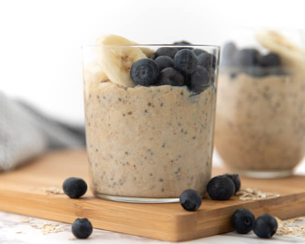 istock Banana and blueberry overnight oats 1768886190